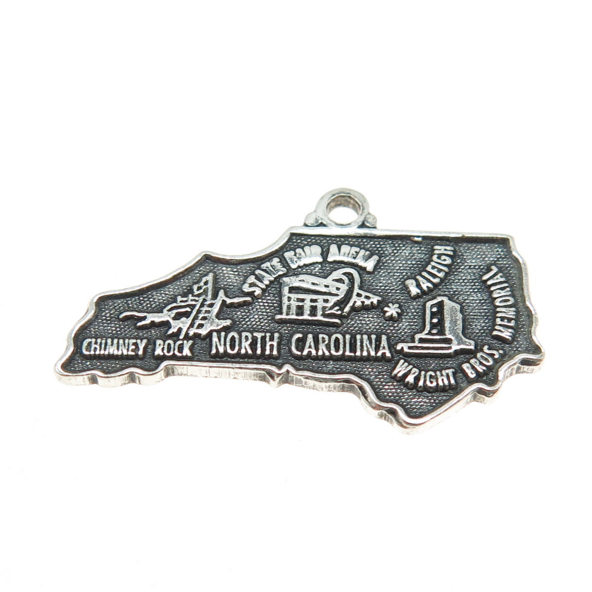 MAISELS INDIAN TRADING 925 Sterling Silver Vintage North Carolina Charm Pendant