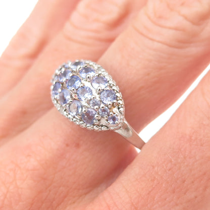 Chuck Clemency 925 Sterling Silver Real Diamond & Tanzanite Ring Size 10.25