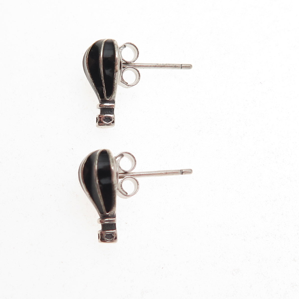 925 Sterling Silver Enamel Hot Air Balloon Stud Earrings
