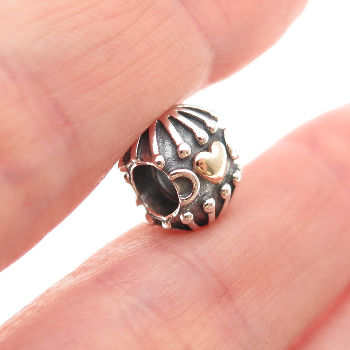 Pandora 925 Sterling Silver Gold Love & Hugs Slide Bead Charm