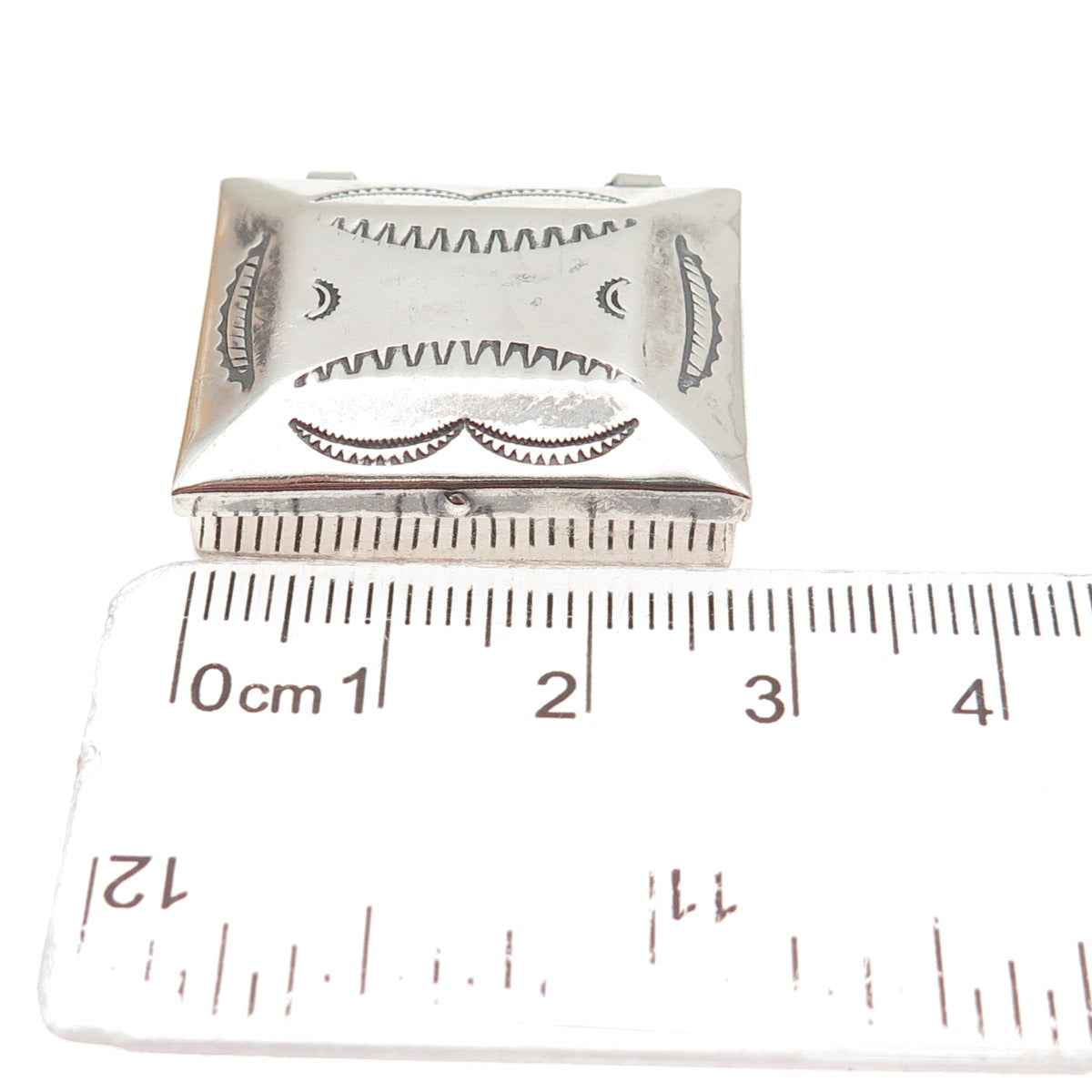 Old Pawn 925 Sterling Silver Vintage Southwestern Tribal Pill / Snuff Box