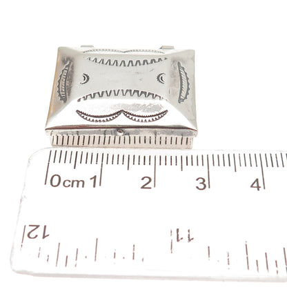 Old Pawn 925 Sterling Silver Vintage Southwestern Tribal Pill / Snuff Box