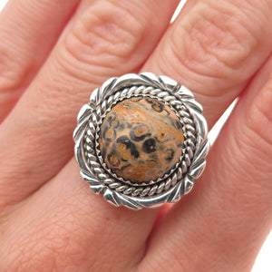 Old Pawn 925 Sterling Silver Vintage Southwestern Jasper Tribal Ring Size 9