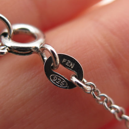 925 Sterling Silver Real Pearl & Green Amethyst By The Yard Chain Necklace 24"