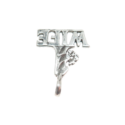 925 Sterling Silver Vintage "#1 Wife" Minimalist Charm Pendant