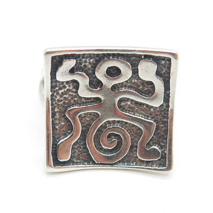 925 Sterling Silver Vintage Tribal Adjustable Ring Size 8.75