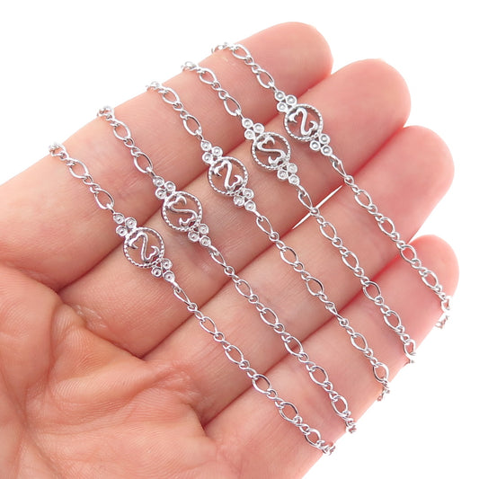 925 Sterling Silver Open Heart By The Yard Twisted Chain Necklace 36"