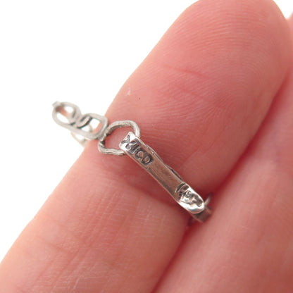 925 Sterling Silver Vintage Mexico Heart Paperclip Chain Necklace 26"