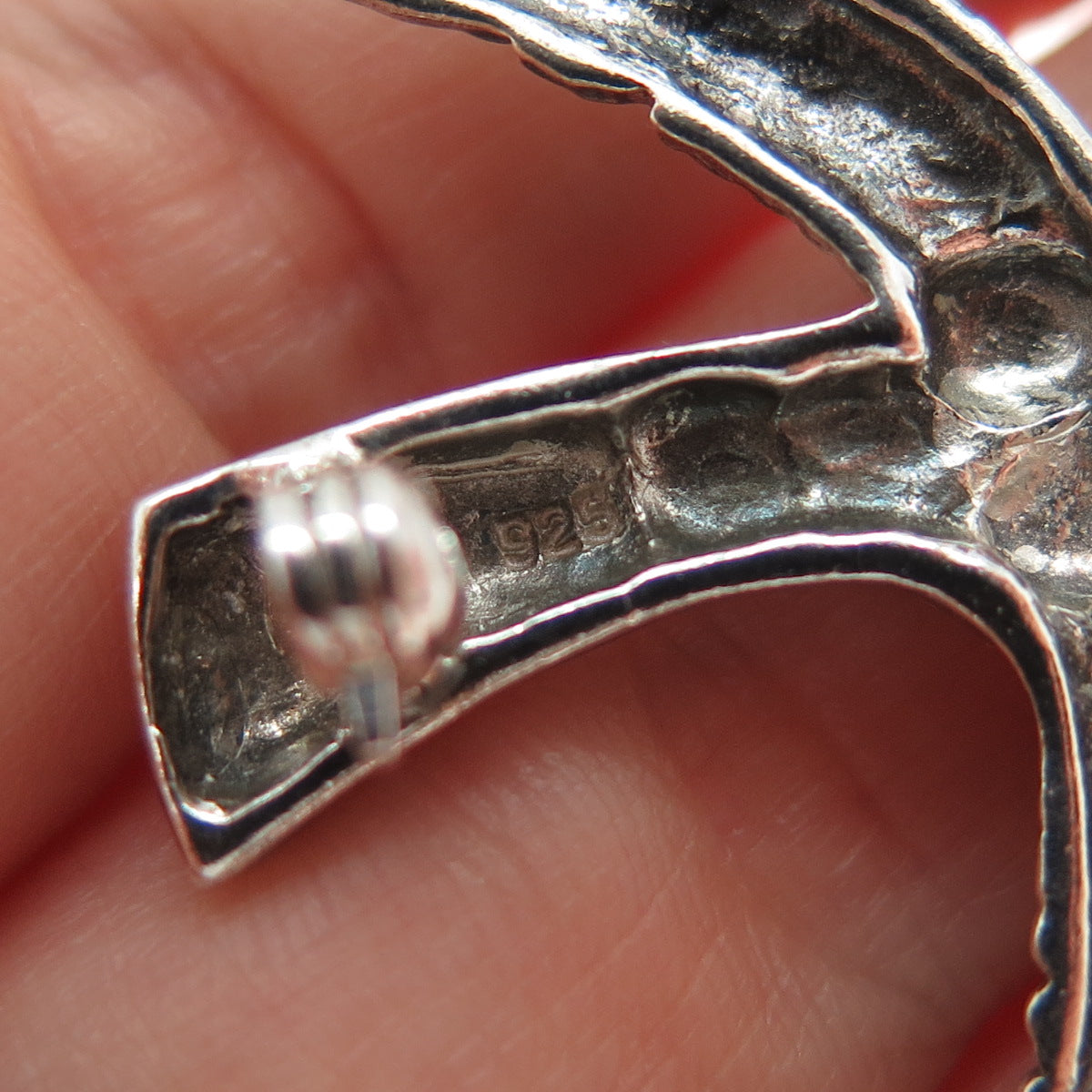 925 Sterling Silver Vintage Coconut Palm Tree Oxidized Pin Brooch
