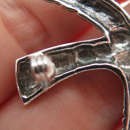 925 Sterling Silver Vintage Coconut Palm Tree Oxidized Pin Brooch