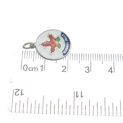 BREADNER CO. 925 Sterling Silver Vintage Enamel Niagara Falls Minimalist Pendant