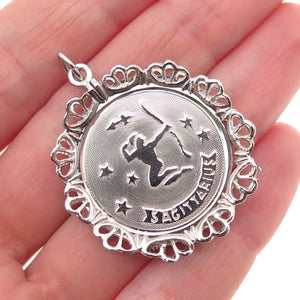 JAY POSON 925 Sterling Silver Vintage Sagittarius Zodiac Sign Charm Pendant
