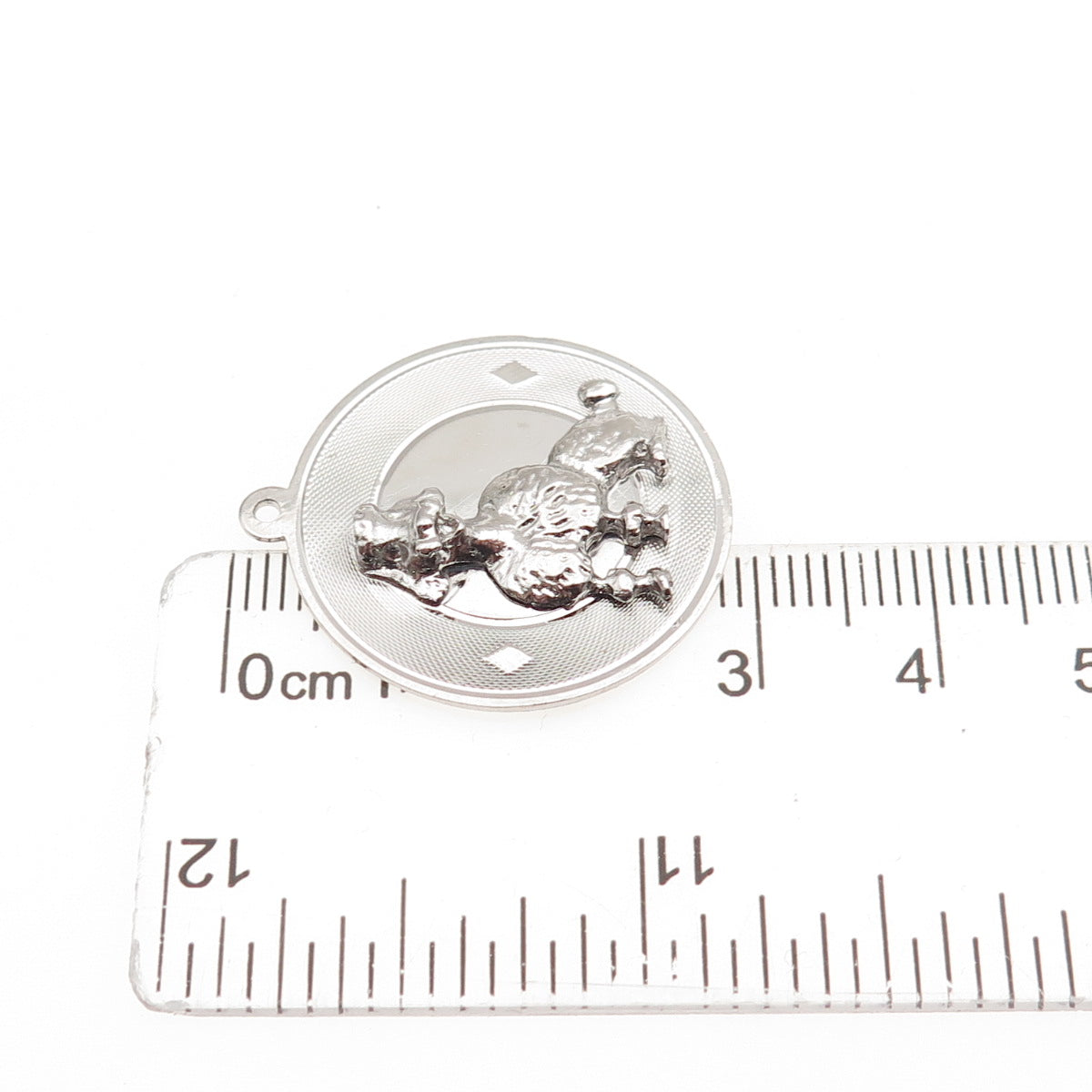 925 Sterling Silver Vintage Poodle Dog Charm Pendant