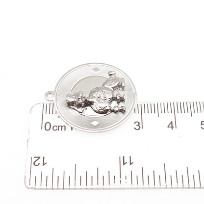 925 Sterling Silver Vintage Poodle Dog Charm Pendant