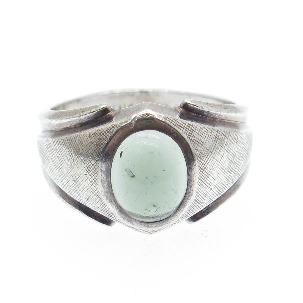 SARAH COVENTRY Sterling Silver Antique Art Deco Green Amethyst Gem Ring Size 8.5