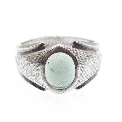 SARAH COVENTRY Sterling Silver Antique Art Deco Green Amethyst Gem Ring Size 8.5