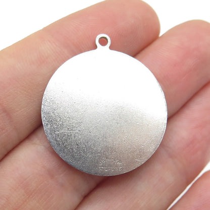 JEANOR 925 Sterling Silver Vintage 25th Anniversary Round Tag Pendant