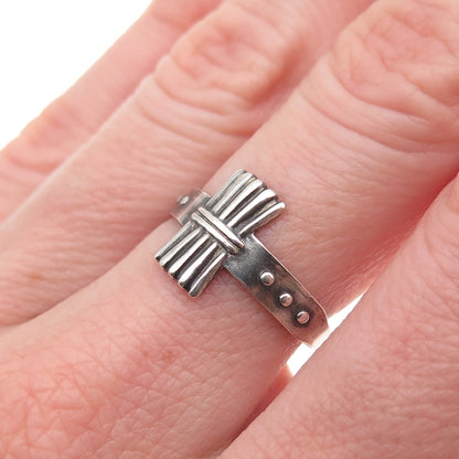 Wood Gatherer 925 Sterling Silver Vintage Campfire Girls Oxidized Ring Size 7