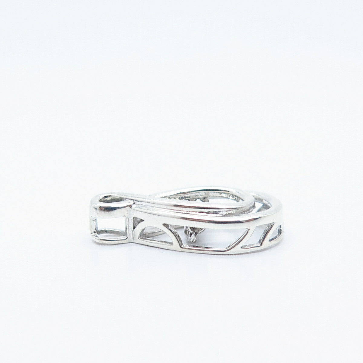 925 Sterling Silver Real White Diamond Slide Pendant