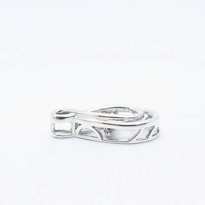 925 Sterling Silver Real White Diamond Slide Pendant