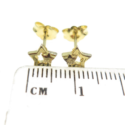 925 Sterling Silver Gold Plated Star Stud Earrings