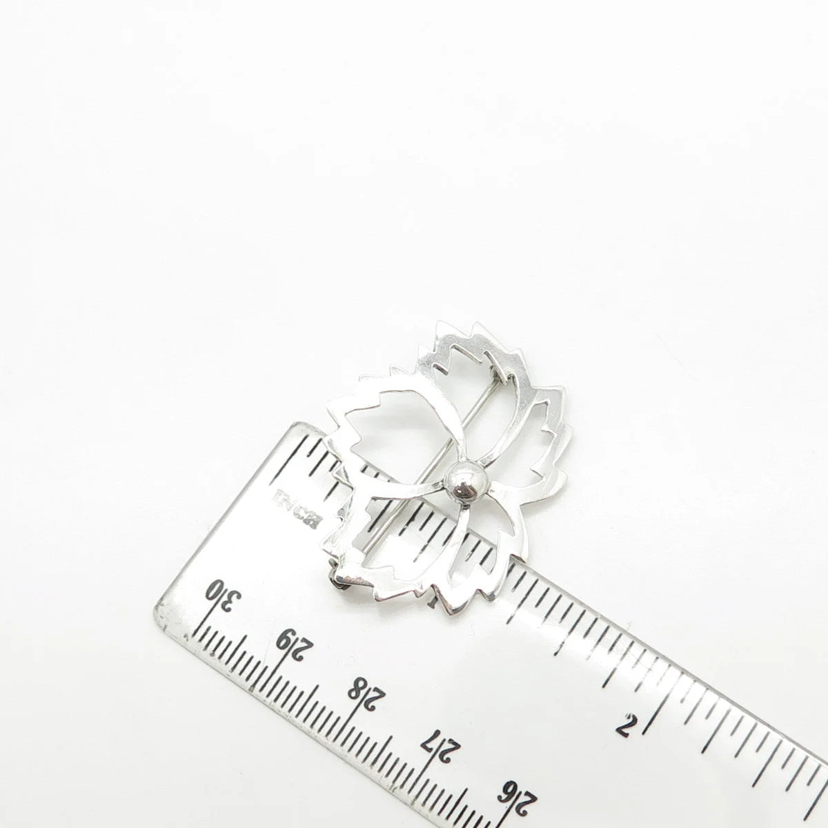 925 Sterling Silver Vintage Leaf Pin Brooch