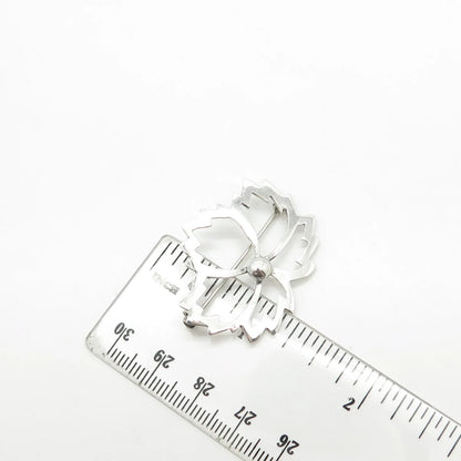 925 Sterling Silver Vintage Leaf Pin Brooch