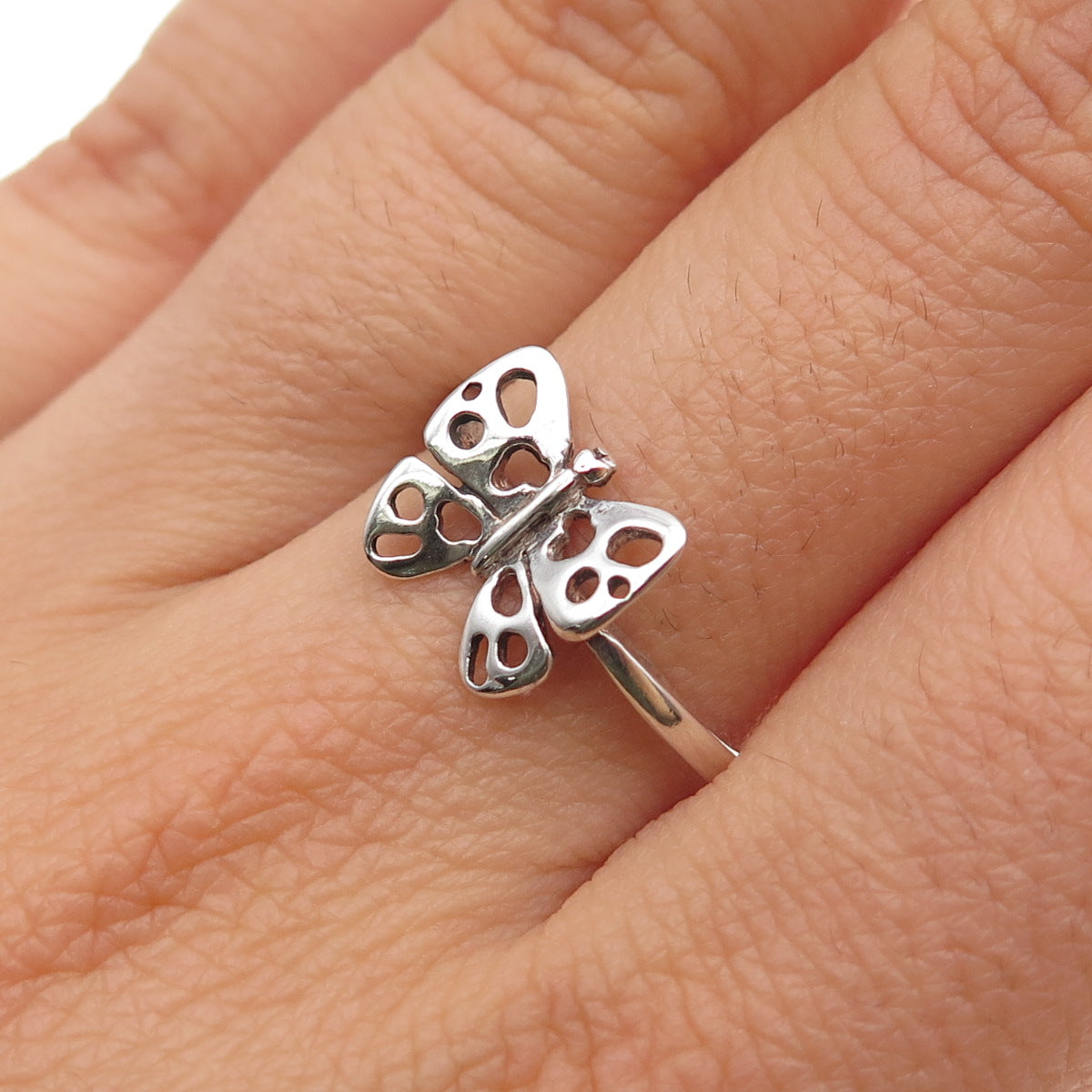 SUNWEST 925 Sterling Silver Vintage Butterfly Ring Size 9