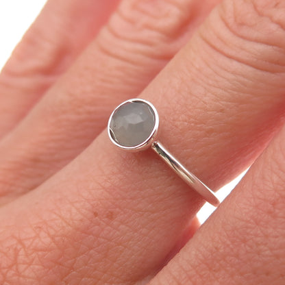 Pandora Sterling Silver Real Gray Moonstone June Birthday Blooms Ring Size 6.75