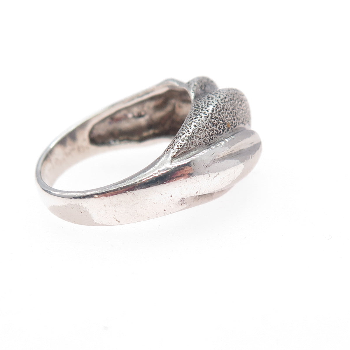 925 Sterling Silver Vintage Modernist Oxidized Ring Size 5.75