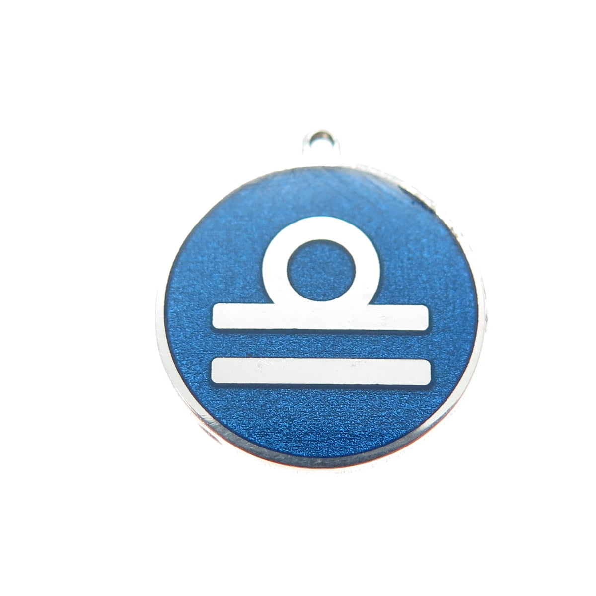 TOKEMOTI 925 Sterling Silver Blue Enamel Libra Zodiac Minimalist Charm Pendant