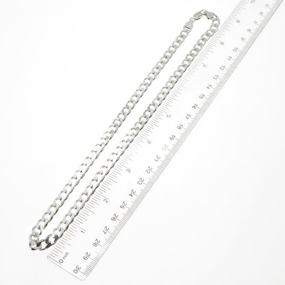 925 Sterling Silver Vintage Italy Curb Chain Necklace 18"