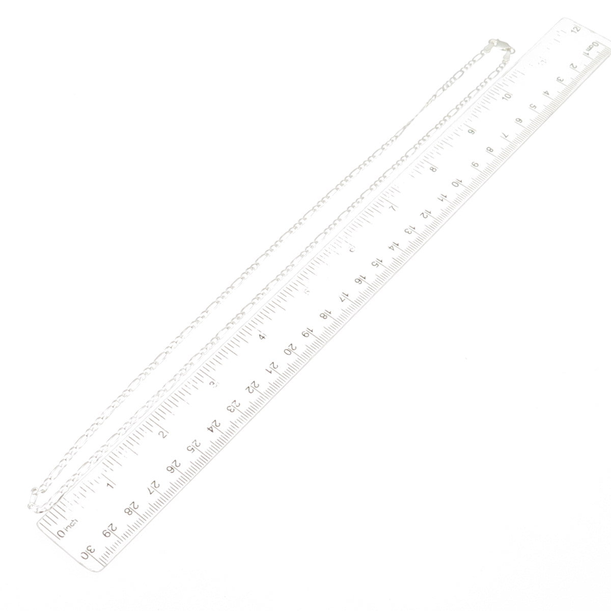 P. Lux 925 Sterling Silver Italy Figaro Chain Necklace 22"