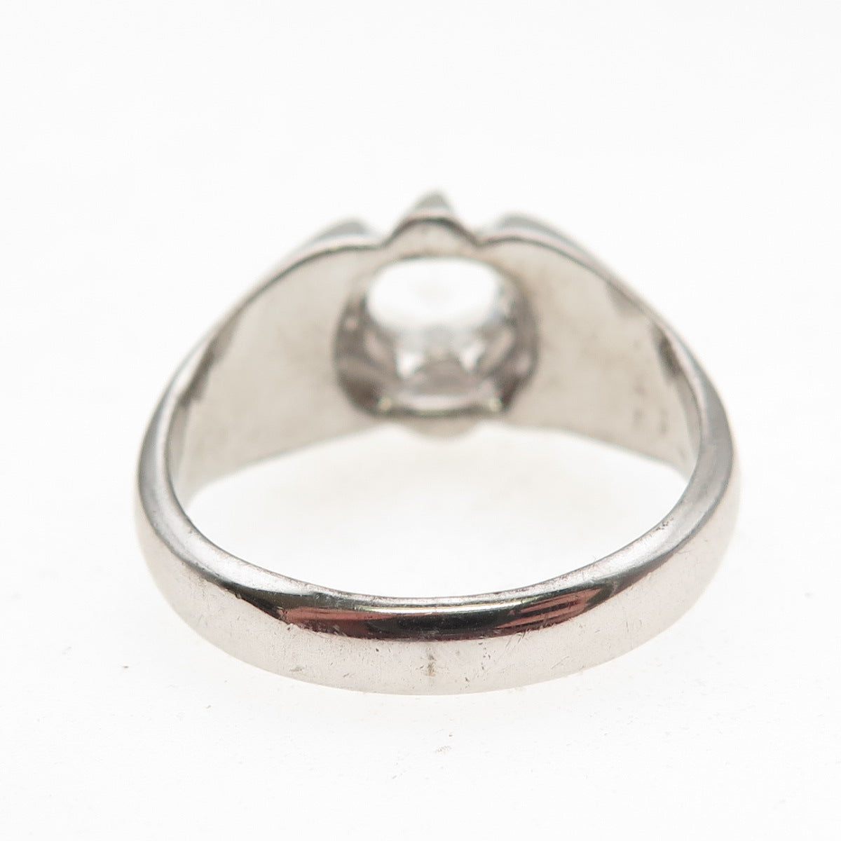Vargas Sterling Silver Antique Art Deco Rhinestone Engagement Ring Size 11.75
