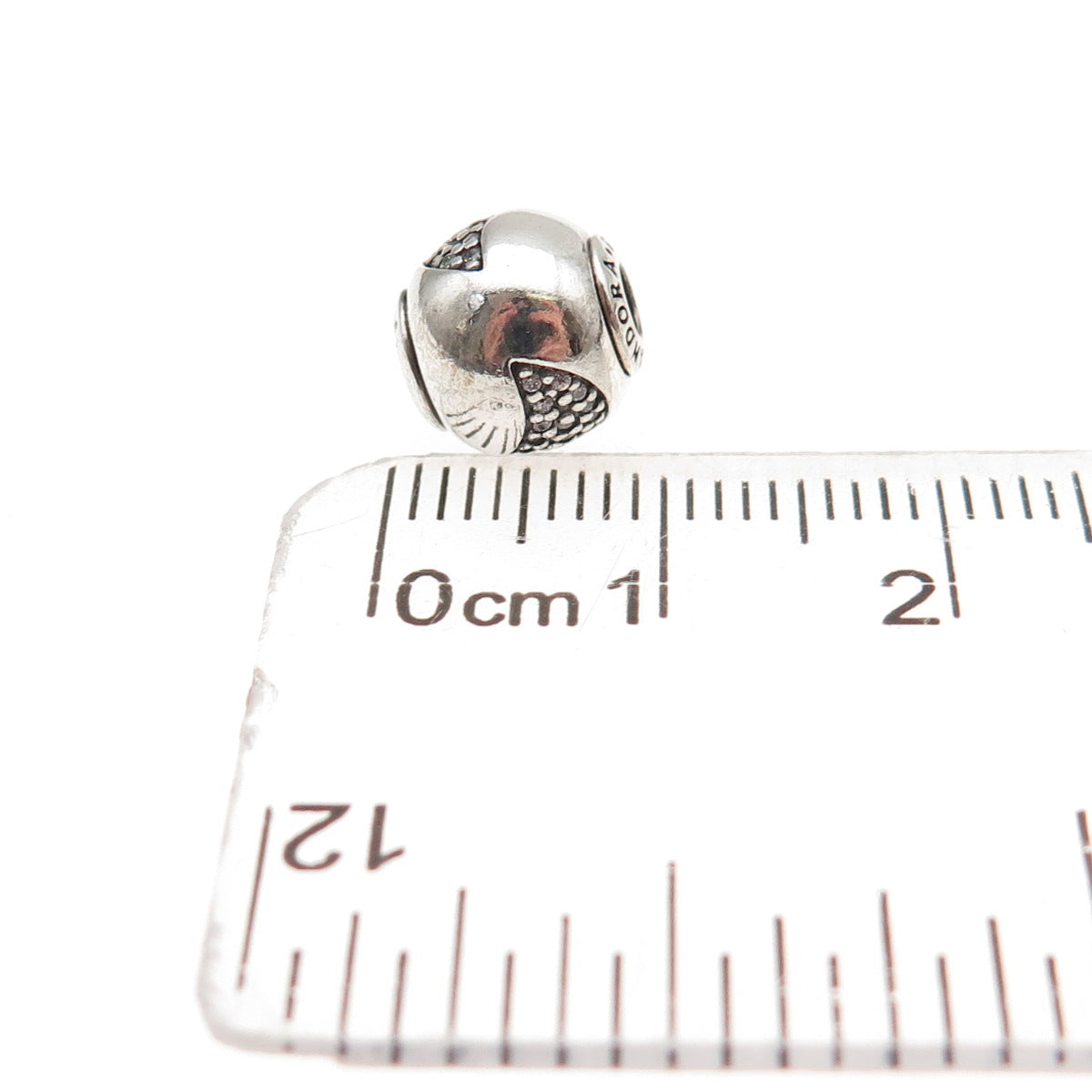 Pandora 925 Sterling Silver C Z Essence Happiness Slide Bead Charm