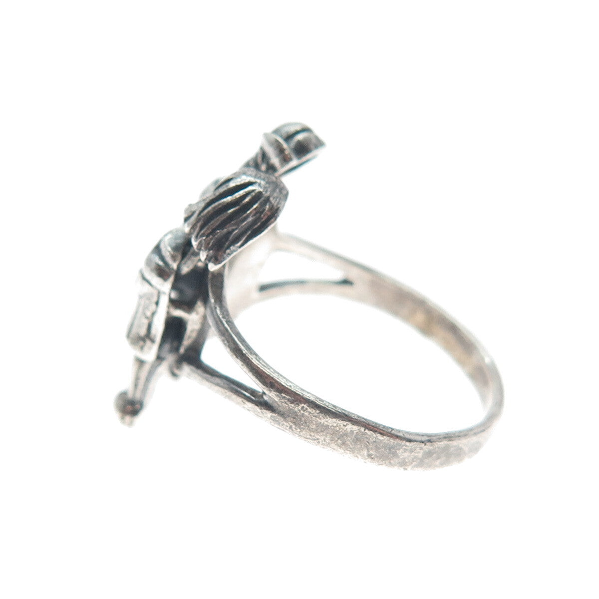 925 Sterling Silver Vintage Boy & Girl Couple Movable Heads Ring Size 6.5