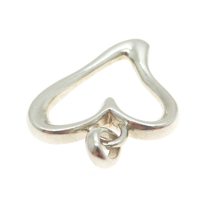 BARSE 925 Sterling Silver Vintage Modernist Open Heart Pendant