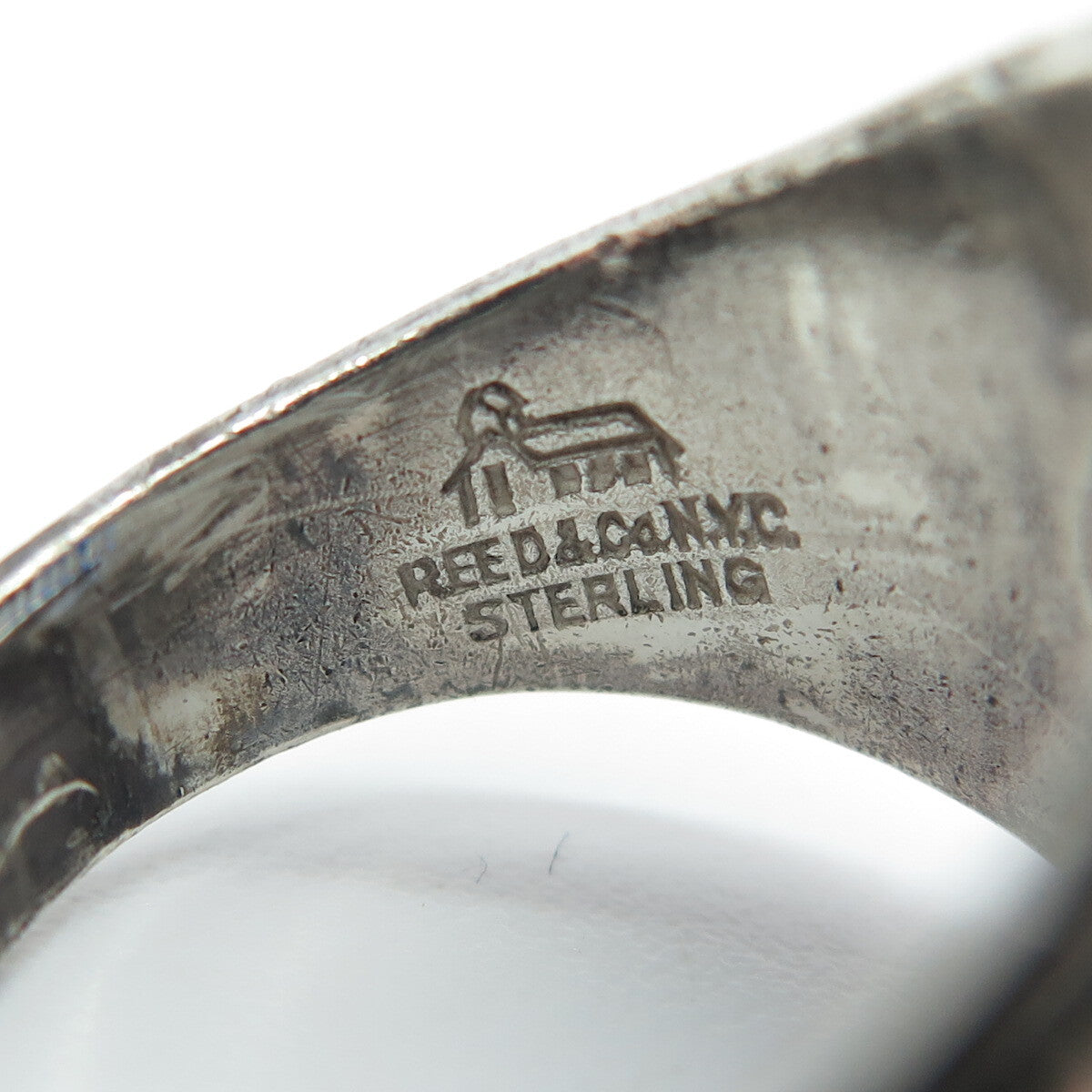 REED 925 Sterling Silver Vintage 1985 Glass William Cowper School 73 Ring Size 9