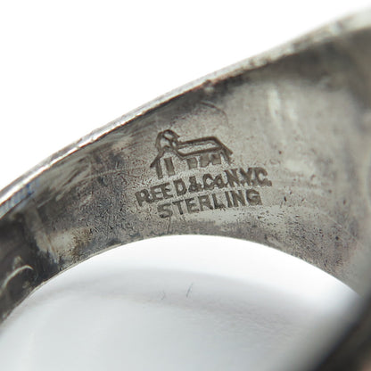 REED 925 Sterling Silver Vintage 1985 Glass William Cowper School 73 Ring Size 9
