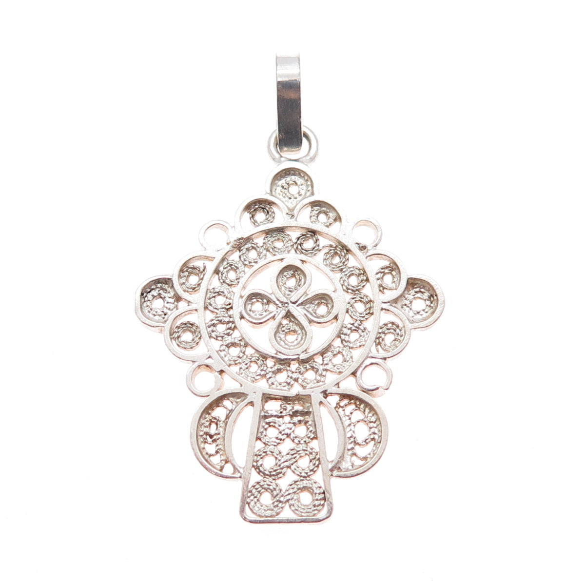 925 Sterling Silver Vintage Cross Filigree Charm Pendant
