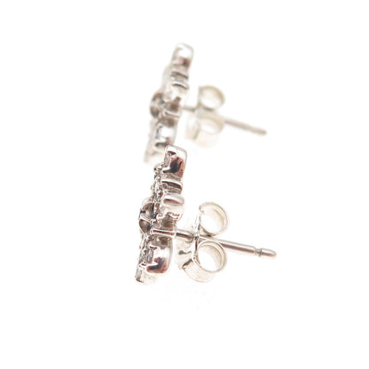 Pandora 925 Sterling Silver White & Blue C Z Sparkling Snowflake Stud Earrings