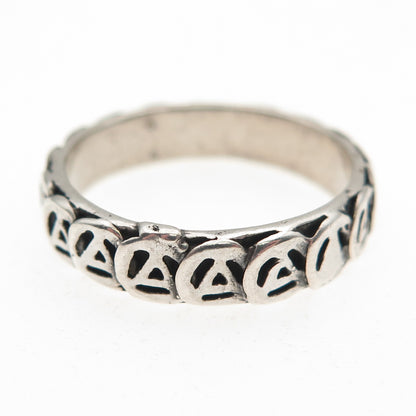925 Sterling Silver Vintage Alcoholics Anonymous Oxidized Band Ring Size 9