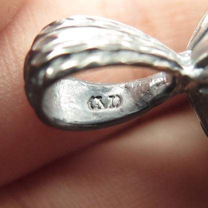925 Sterling Silver Vintage Ornate 3D Pendant