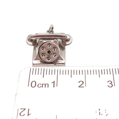 Joseph M. Shanholtz 925 Sterling Antique Art Deco Rotary Phone 3D Mini Pendant