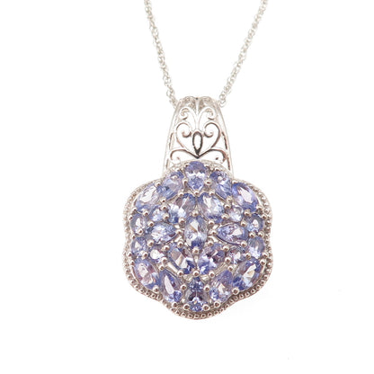 Chuck Clemency 925 Sterling Silver Real Tanzanite Singapore Chain Necklace 20"