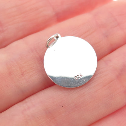 925 Sterling Silver Turquoise Enamel NY State Map Mini Charm Pendant