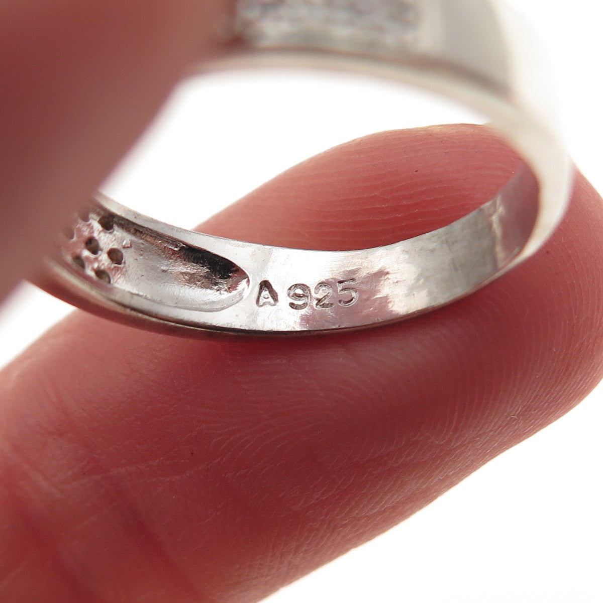 925 Sterling Silver Round-Cut C Z Half Eternity Band Ring Size 6.75