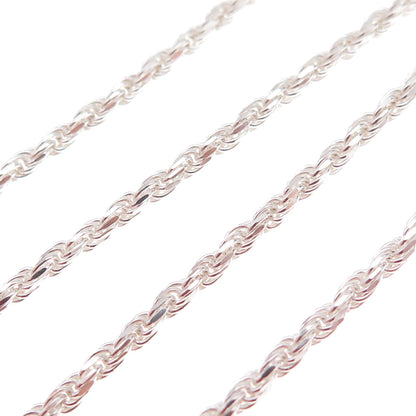Han 925 Sterling Silver Italy Twisted Rope Chain Necklace 20"
