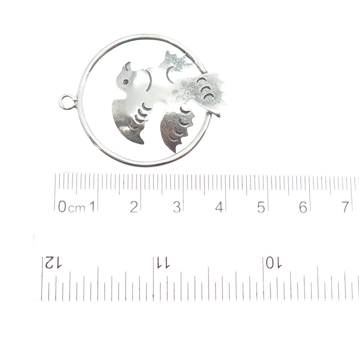 925 Sterling Silver Vintage Mexico Eagle Bird Oxidized Charm Pendant