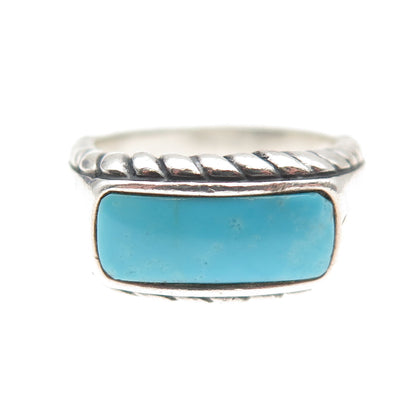 Carolyn Pollack 925 Sterling Silver Vintage Real Turquoise Oxidized Ring Size 7